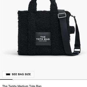 Marc Jacobs Black Teddy Medium Tote Bag and Wallet